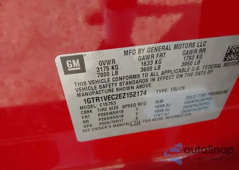 2014 GMC Sierra 1500 Slt from USA, damaged, VIN 1GTR1VEC2EZ152174